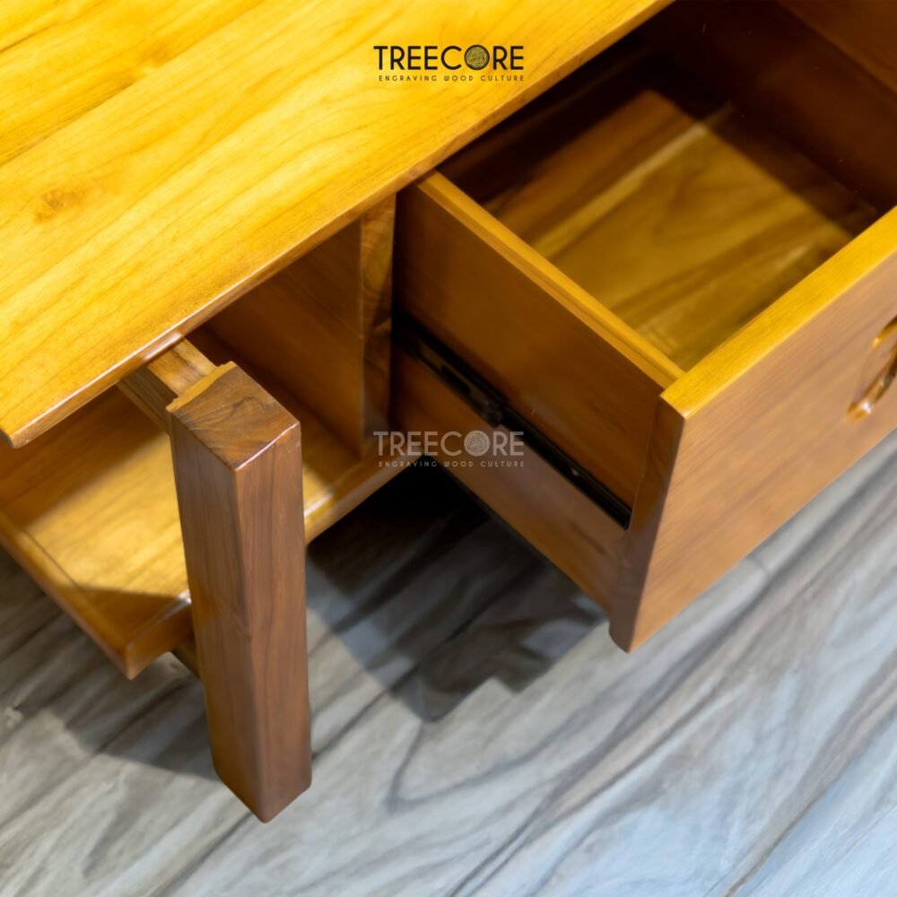 Discover the Solid Wood Coffee Table made from teak with satin finish, offering durability, style, and spacious design for modern living.