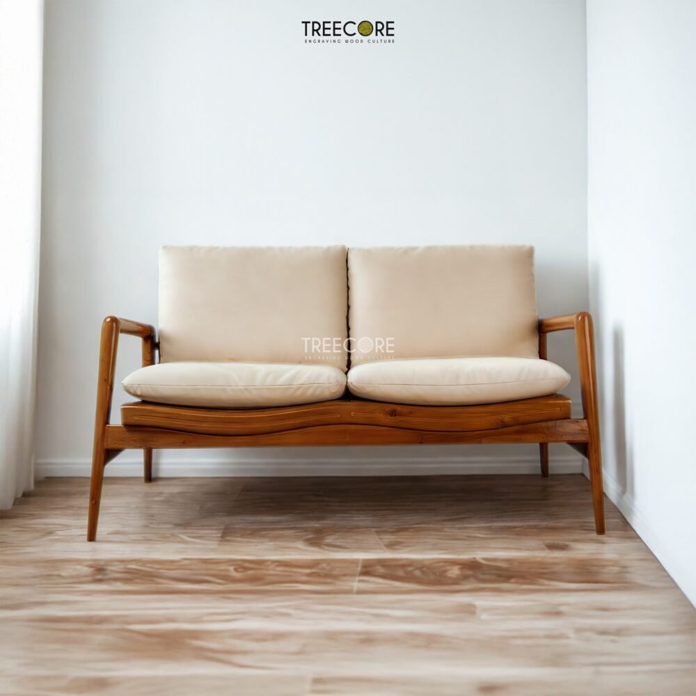 Bring timeless elegance to your home with the Modern Teak Sofa Set, crafted from teak wood with soft cushions and satin finish.