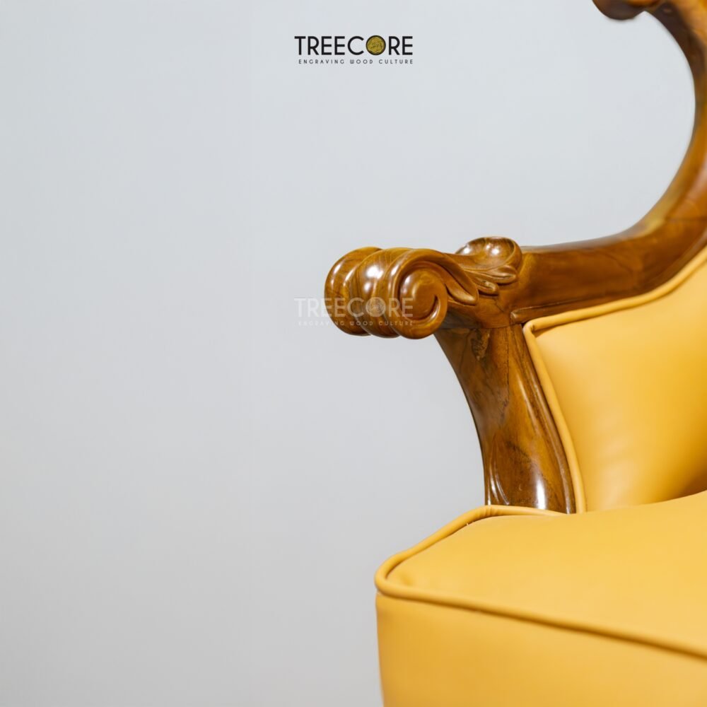 The Executive Swivel Office Chair Contemporary Style, crafted from teak wood with satin finish, combining durability, comfort, and executive style.