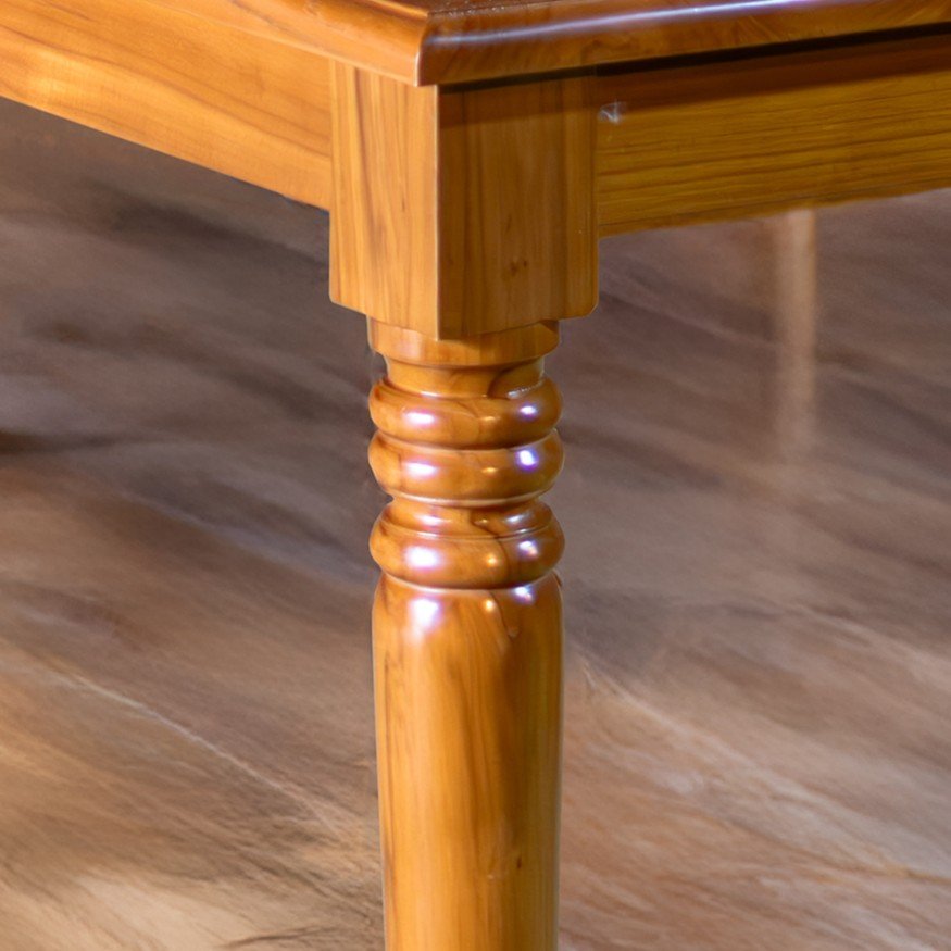 Experience timeless elegance with The Classic Hardwood Dining Table, crafted from durable teak wood with natural satin finish and spacious design.